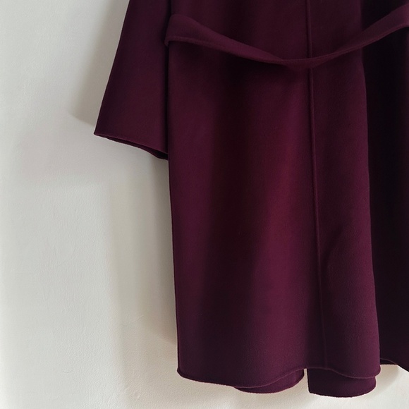 Max Mara soft virgin double faced wool plum belted wrap coat trench s'max O/S - Picture 12 of 12